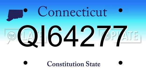 QI64277 Connecticut License Plate