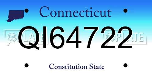 QI64722 Connecticut License Plate