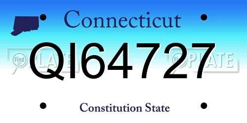 QI64727 Connecticut License Plate