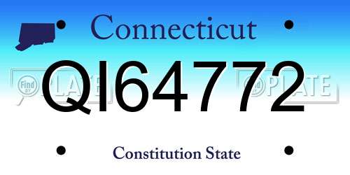 QI64772 Connecticut License Plate