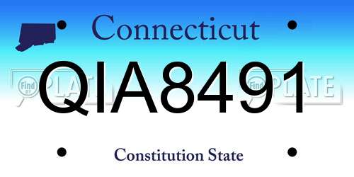 QIA8491 Connecticut License Plate