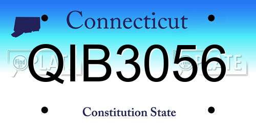 QIB3056 Connecticut License Plate