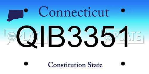 QIB3351 Connecticut License Plate