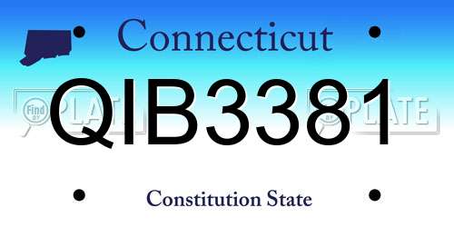 QIB3381 Connecticut License Plate