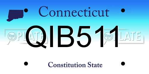 QIB511 Connecticut License Plate