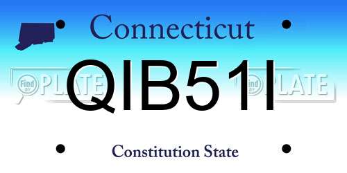 QIB51I Connecticut License Plate