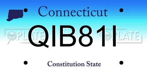 QIB81I Connecticut License Plate