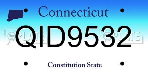 QID9532 Connecticut License Plate