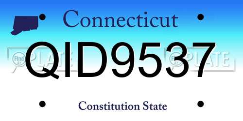 QID9537 Connecticut License Plate