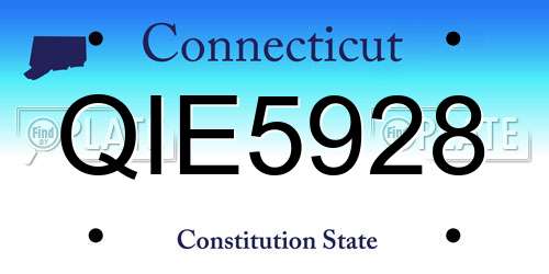 QIE5928 Connecticut License Plate
