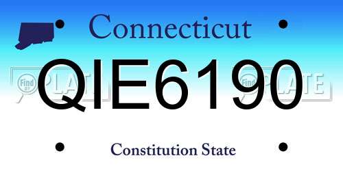QIE6190 Connecticut License Plate