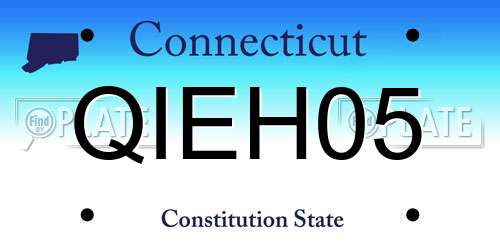 QIEH05 Connecticut License Plate