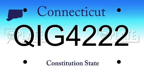 QIG4222 Connecticut License Plate