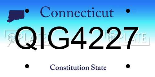QIG4227 Connecticut License Plate