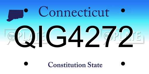 QIG4272 Connecticut License Plate