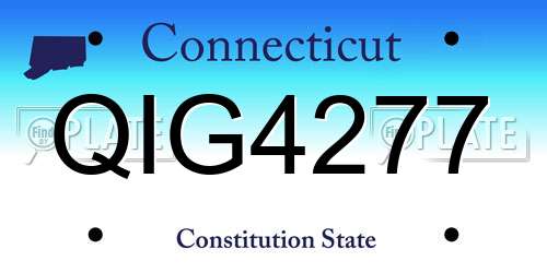 QIG4277 Connecticut License Plate