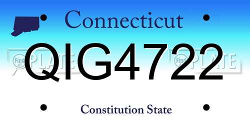 QIG4722 Connecticut License Plate