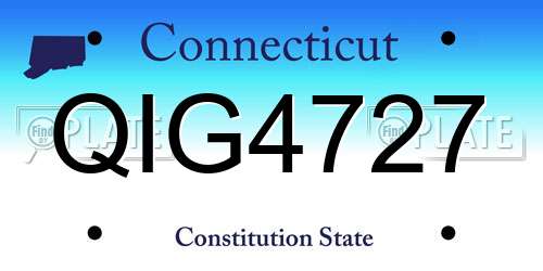 QIG4727 Connecticut License Plate