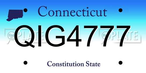 QIG4777 Connecticut License Plate