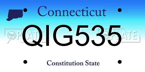 QIG535 Connecticut License Plate