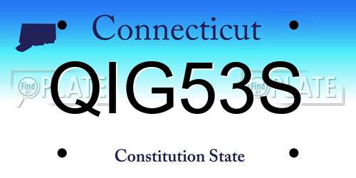 QIG53S Connecticut License Plate