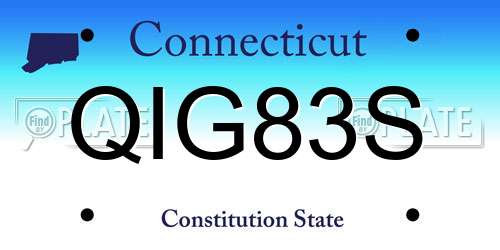 QIG83S Connecticut License Plate