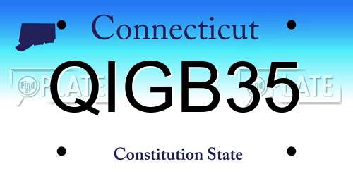 QIGB35 Connecticut License Plate
