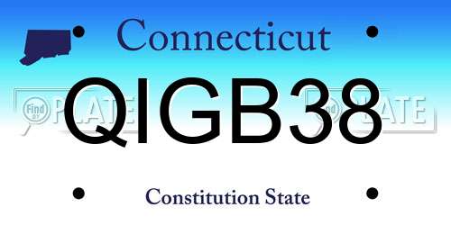 QIGB38 Connecticut License Plate