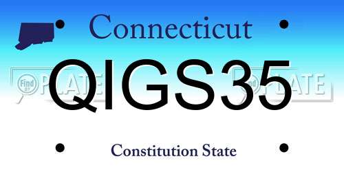 QIGS35 Connecticut License Plate