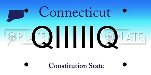 QIIIIIQ Connecticut License Plate