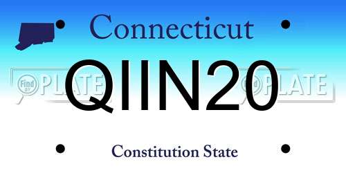 QIIN20 Connecticut License Plate