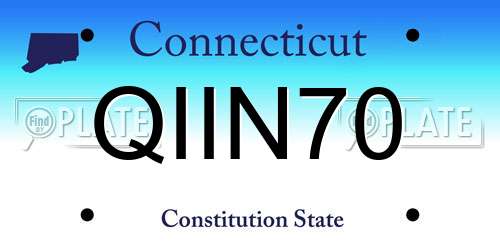 QIIN70 Connecticut License Plate