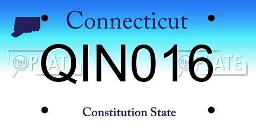 QIN016 Connecticut License Plate