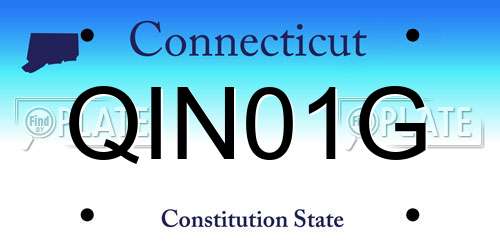QIN01G Connecticut License Plate