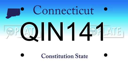 QIN141 Connecticut License Plate