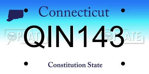 QIN143 Connecticut License Plate