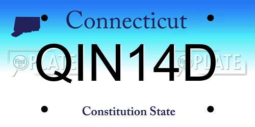 QIN14D Connecticut License Plate