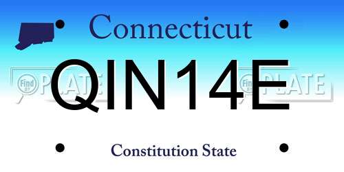 QIN14E Connecticut License Plate