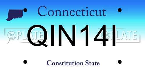 QIN14I Connecticut License Plate