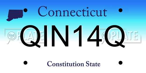 QIN14Q Connecticut License Plate