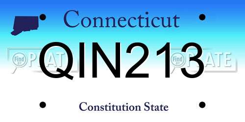 QIN213 Connecticut License Plate