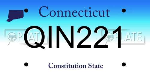 QIN221 Connecticut License Plate
