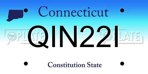 QIN22I Connecticut License Plate