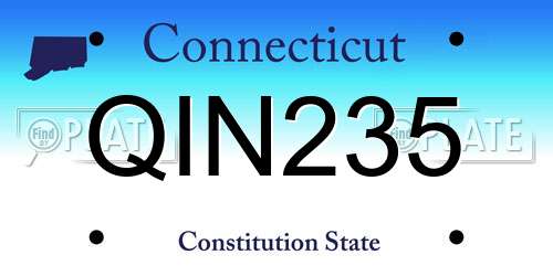 QIN235 Connecticut License Plate