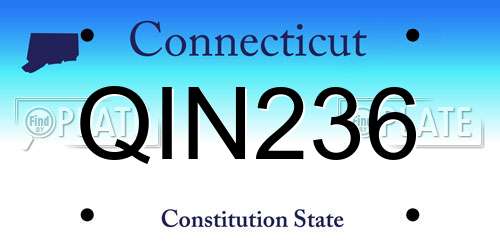 QIN236 Connecticut License Plate