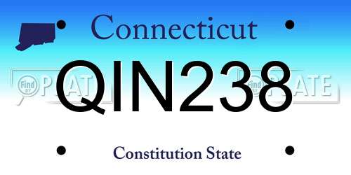 QIN238 Connecticut License Plate