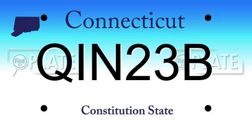 QIN23B Connecticut License Plate