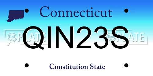 QIN23S Connecticut License Plate