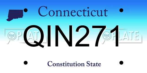 QIN271 Connecticut License Plate