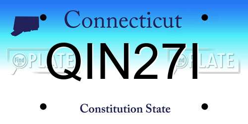 QIN27I Connecticut License Plate